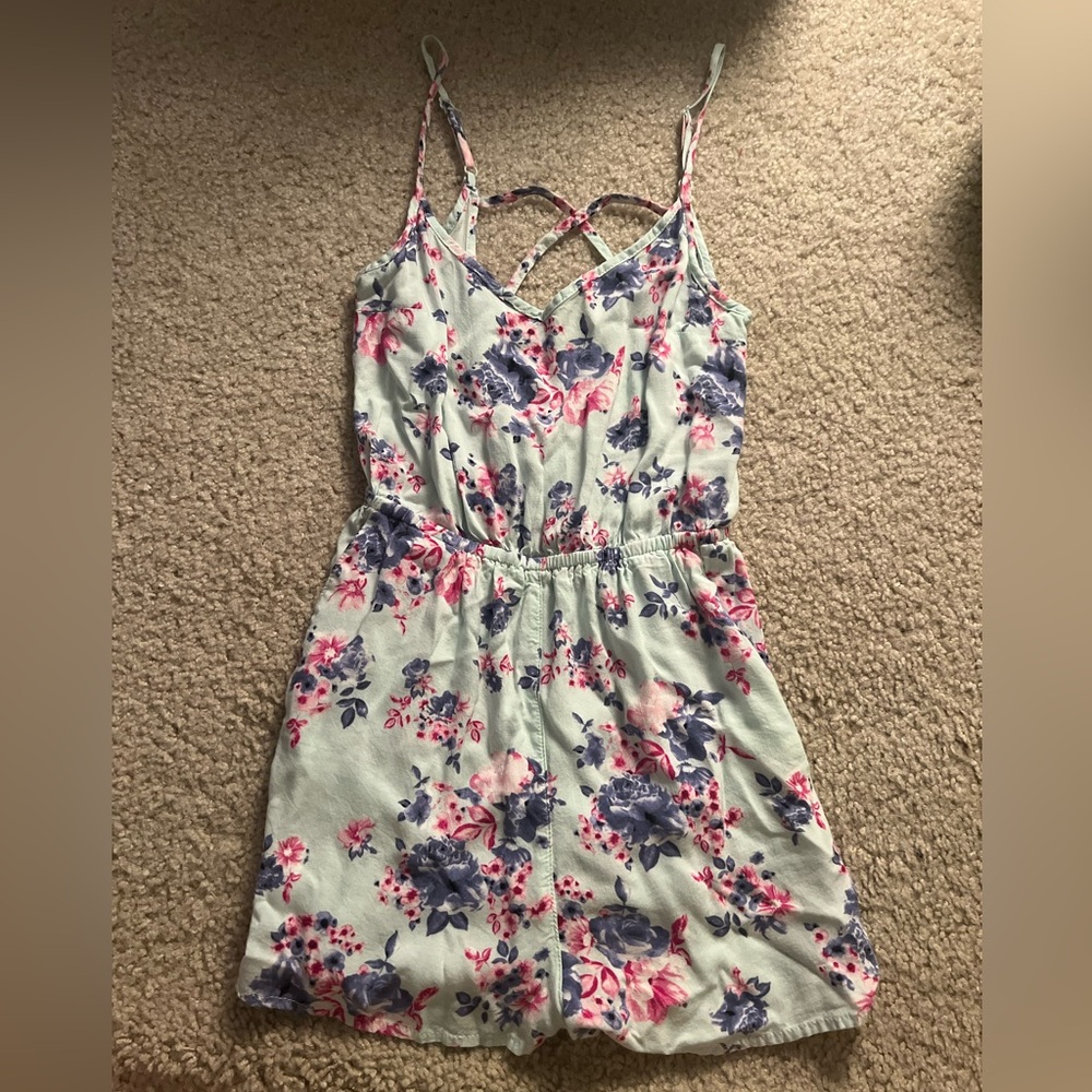 Floral Romper with Strappy Back